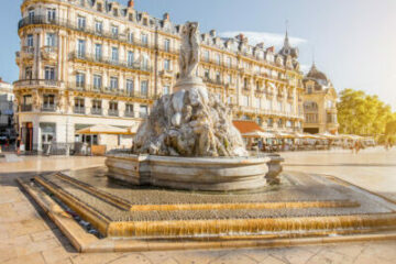 Urlaub Südfrankreich: Brunnen in Montpellier.
